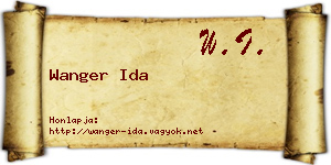 Wanger Ida névjegykártya